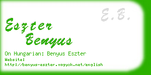 eszter benyus business card